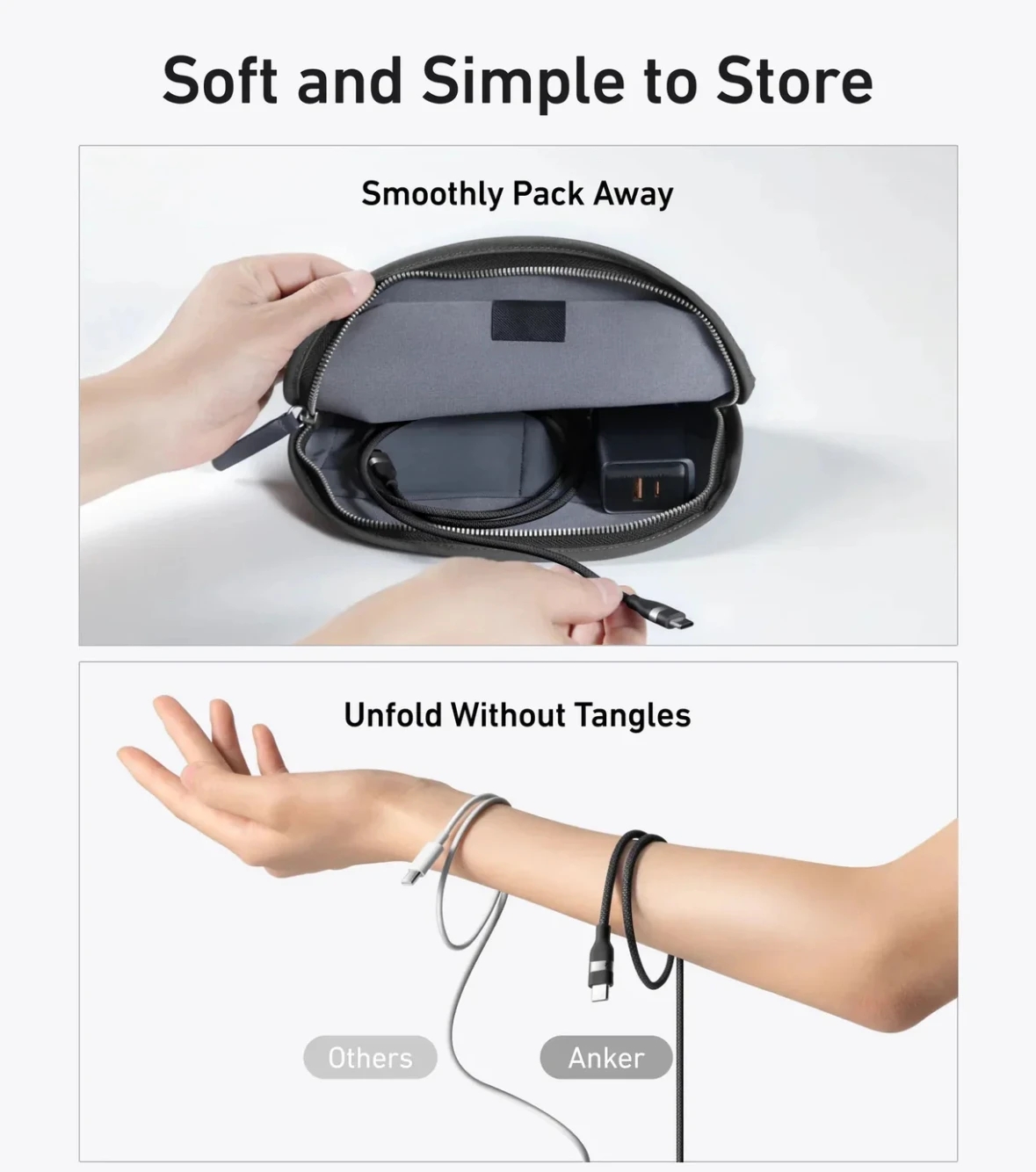 كيبل ANKER USB-C إلى USB-C بطول 3 قدم (240 واط)